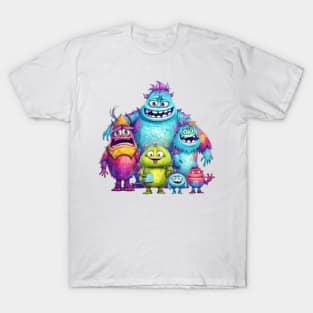 Watercolor Monster Family #1 T-Shirt